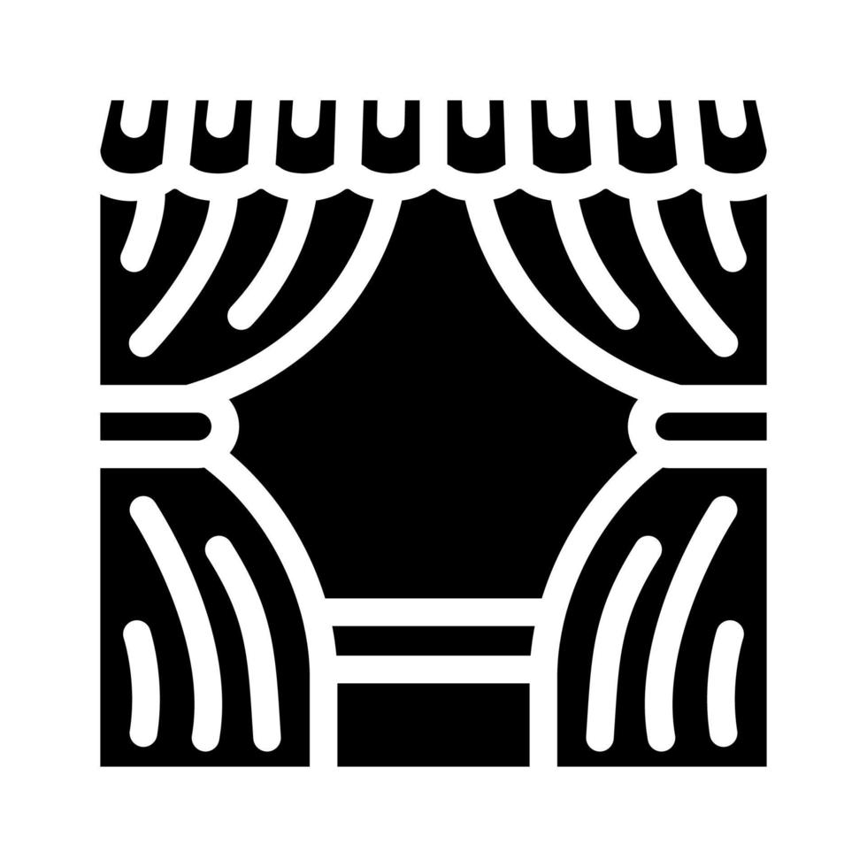 scène avec rideaux glyphe icône illustration vectorielle vecteur