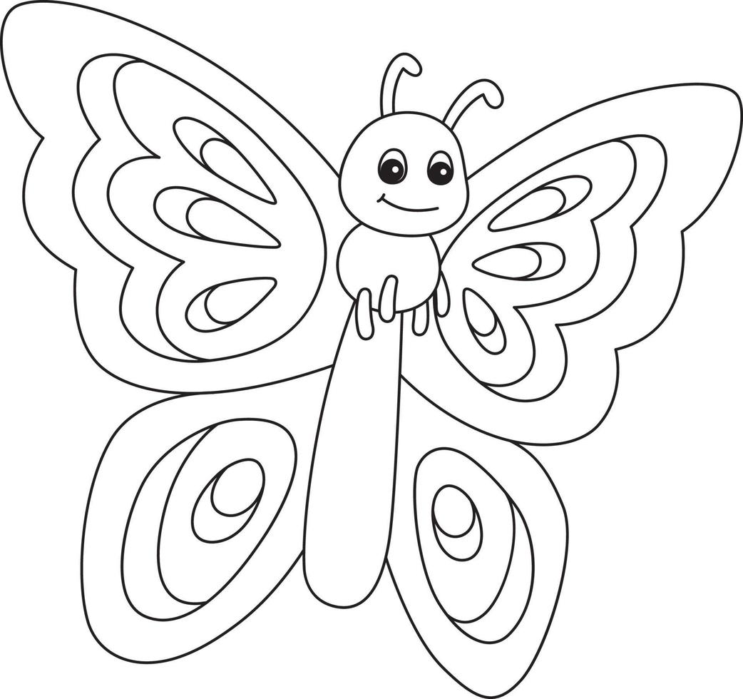 papillon de printemps isolé coloriage pour les enfants vecteur