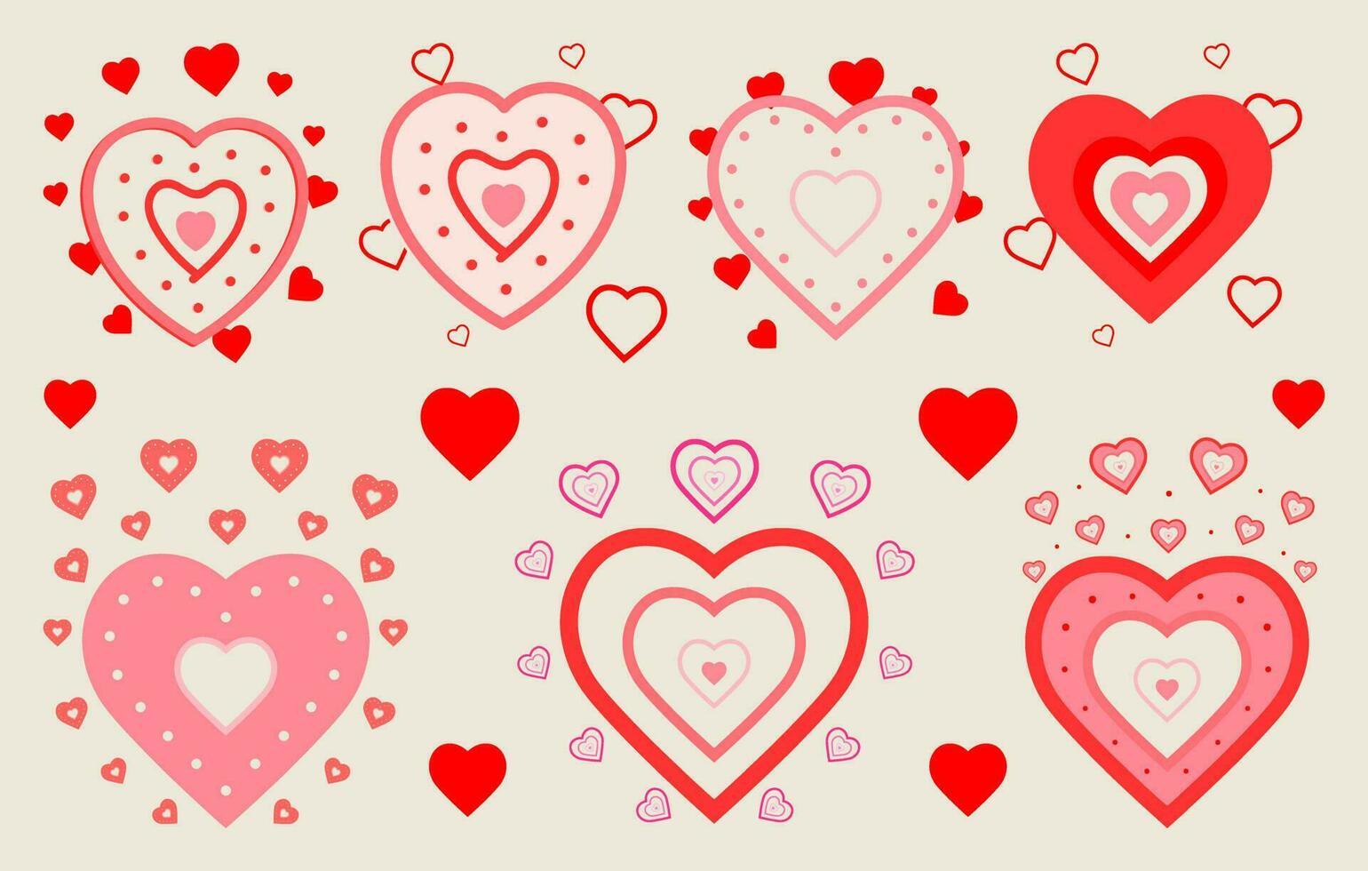 élément de la Saint-Valentin gratuit, lot de vecteurs d'amour gratuit, modèle de vecteur d'amour, clipart coeur, dessin d'amour, jeu de coeurs