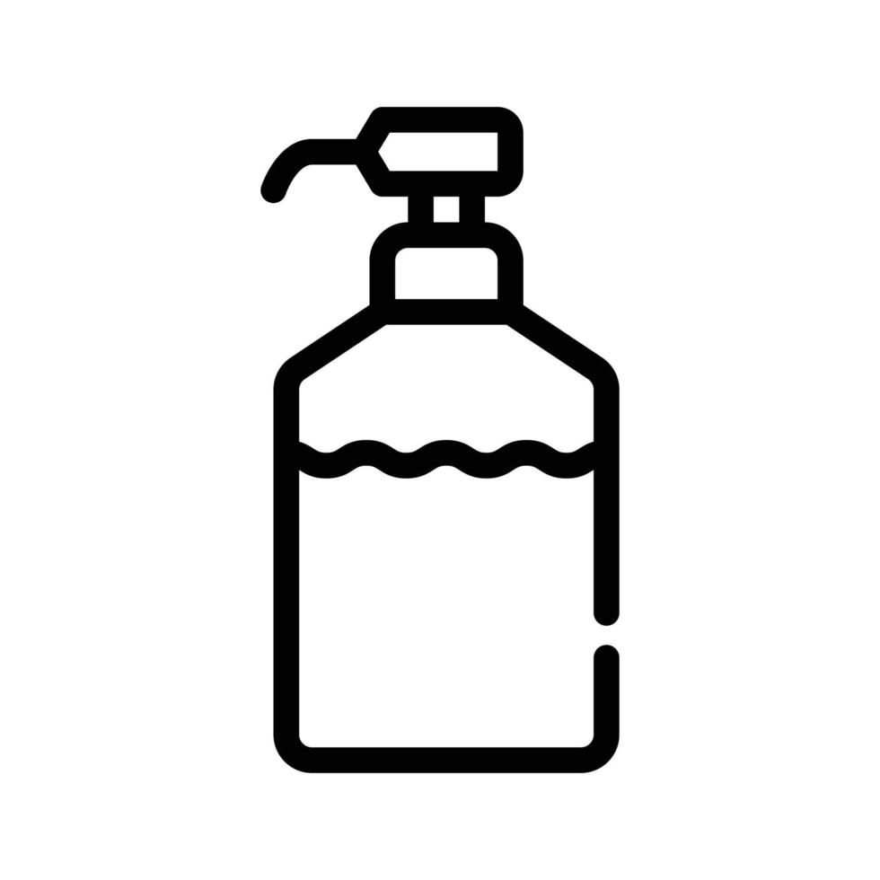 bouteille de désinfectant avec illustration vectorielle d'icône de ligne de pompe vecteur