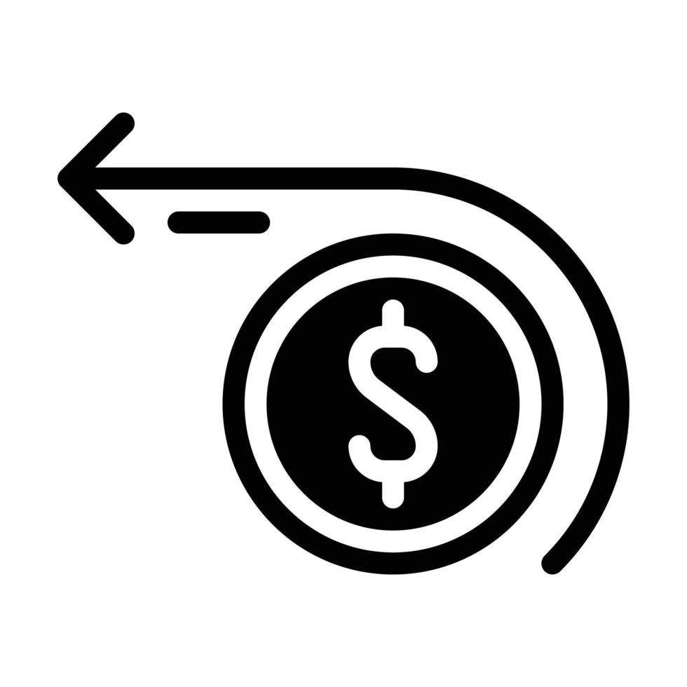 argent achat glyphe icône vecteur illustration noire