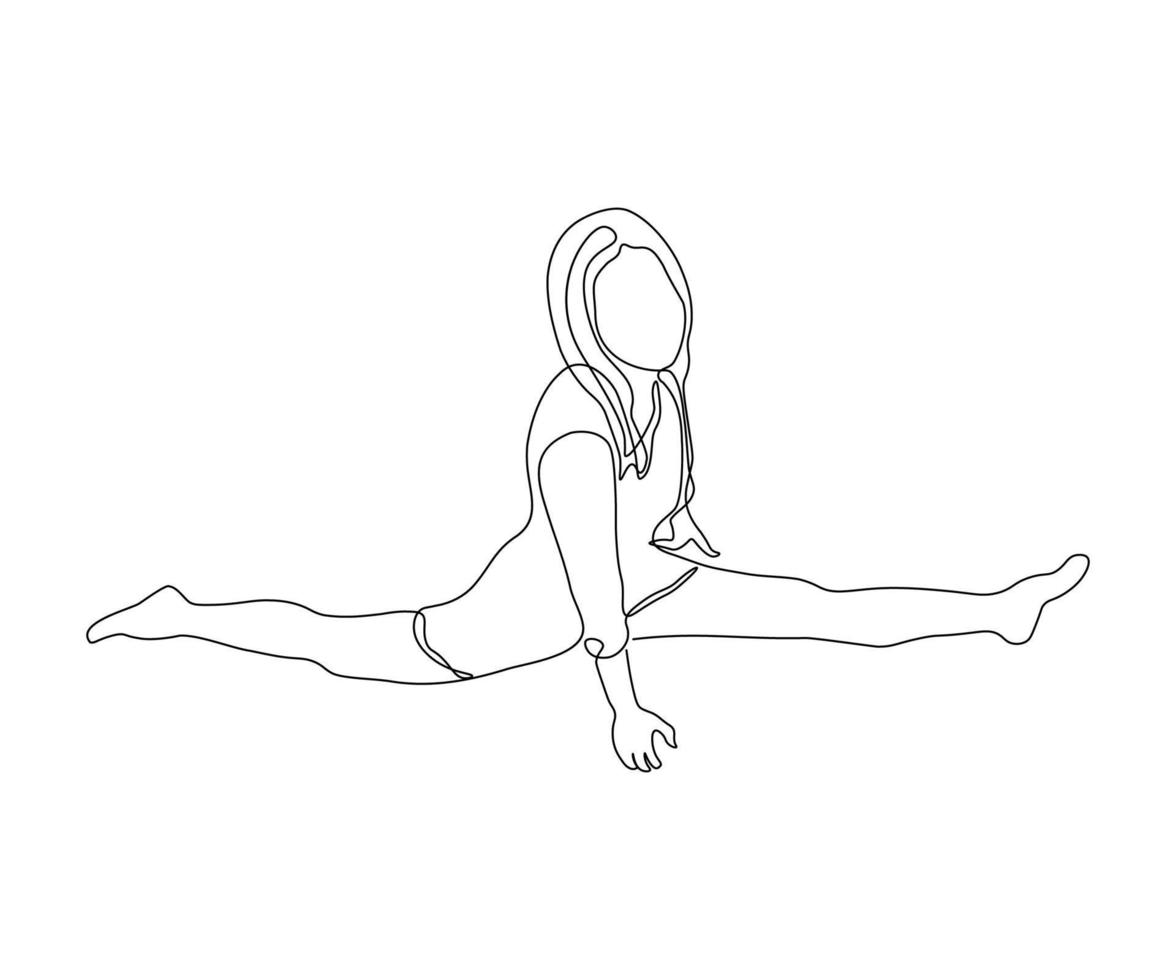 femme abstraite sans visage assise avec ses jambes écartées sur la scission, dessinée à la main, ligne mono continue, dessin au trait vecteur