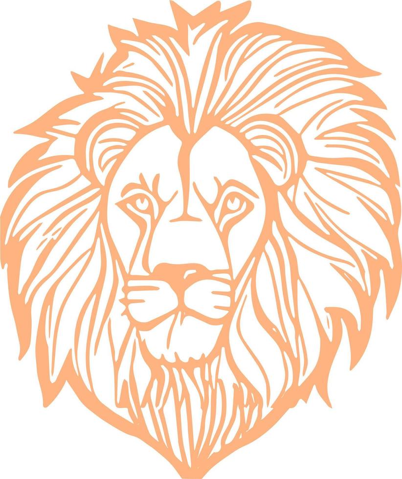 dessin au trait lion vecteur