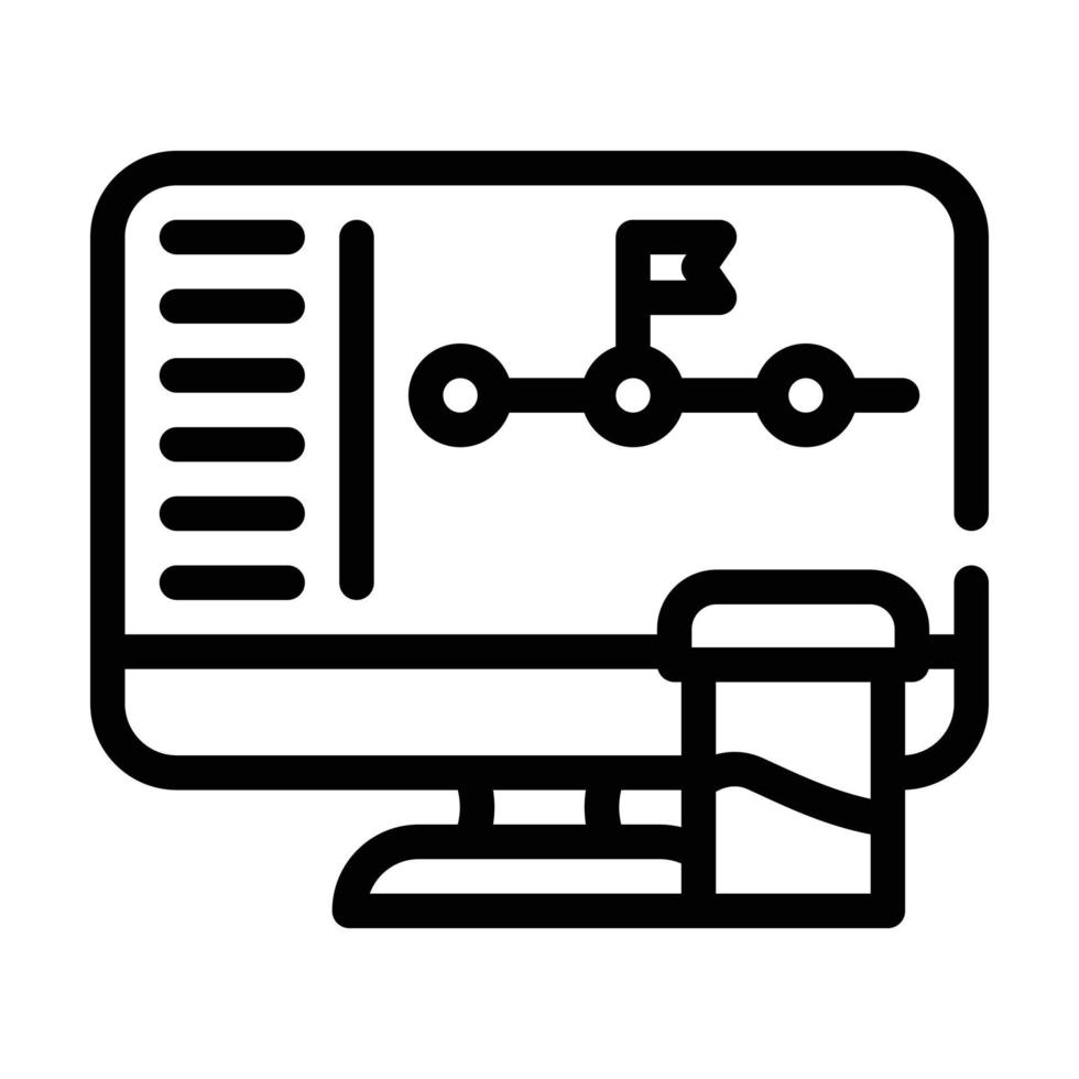 illustration vectorielle de l'icône de la ligne du système de surveillance des athlètes vecteur