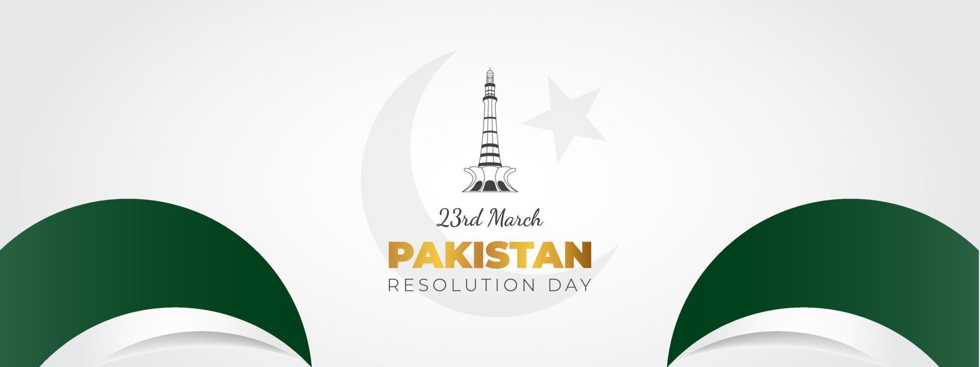 bannière de voeux du jour de la résolution minimale du pakistan vecteur