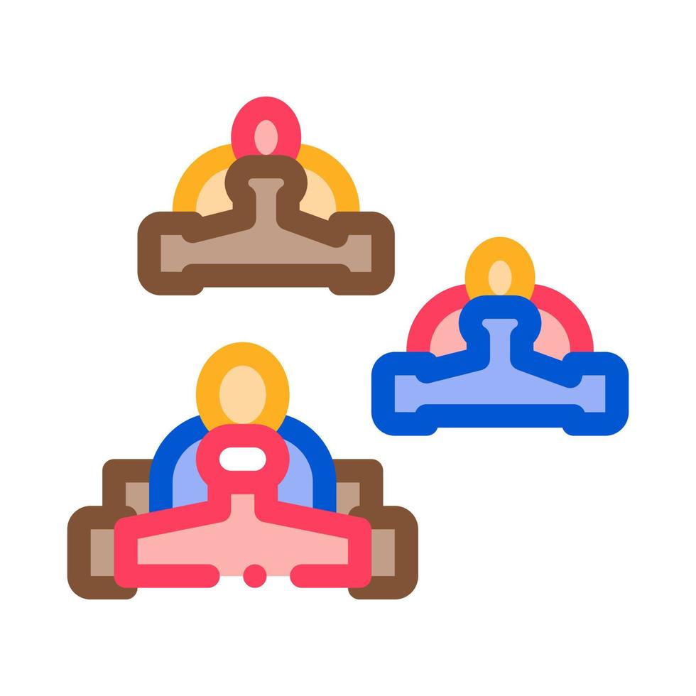 illustration vectorielle de l'icône de couleur de course de kart vecteur