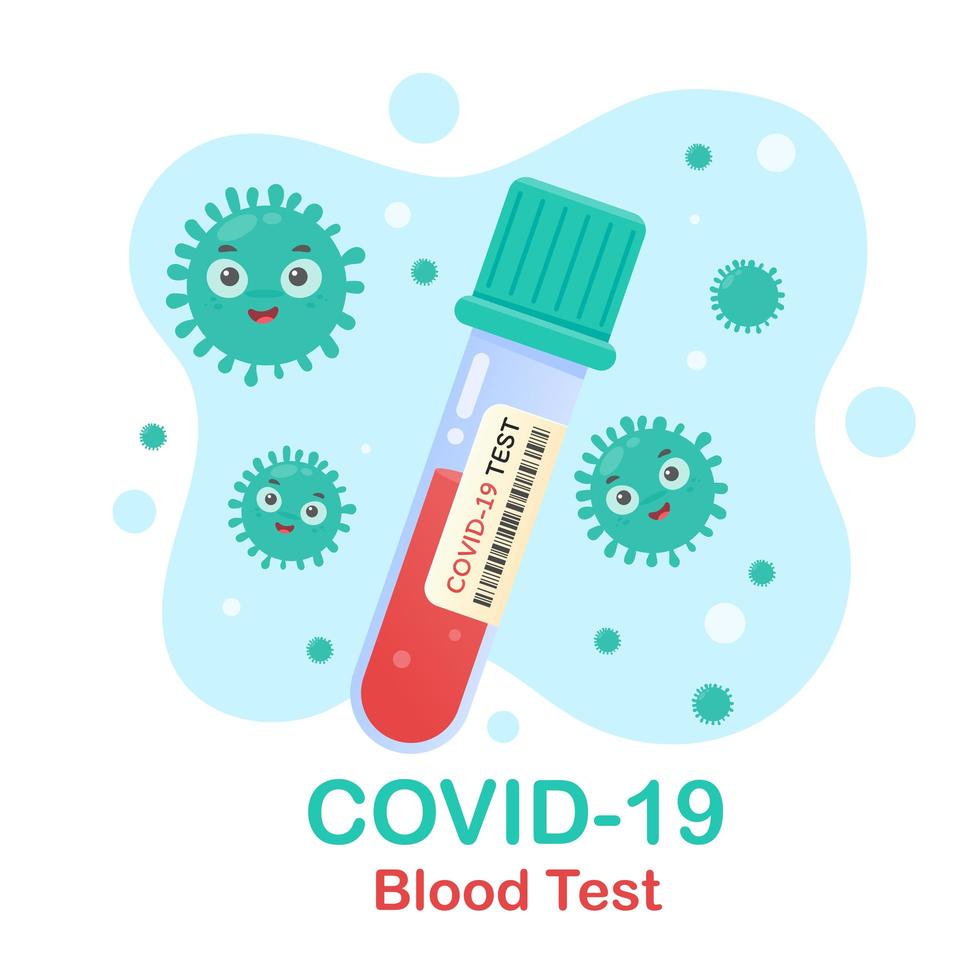 coronavirus, test sanguin covid-19 vecteur
