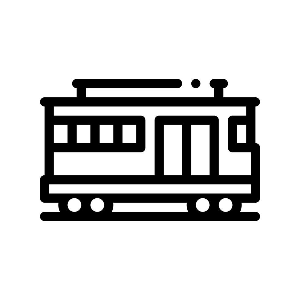 icône de fine ligne de vecteur de téléphérique de transport public