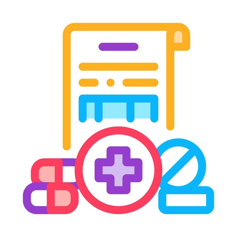 icône de couleur de licence pharmaceutique signe d'illustration vectorielle vecteur