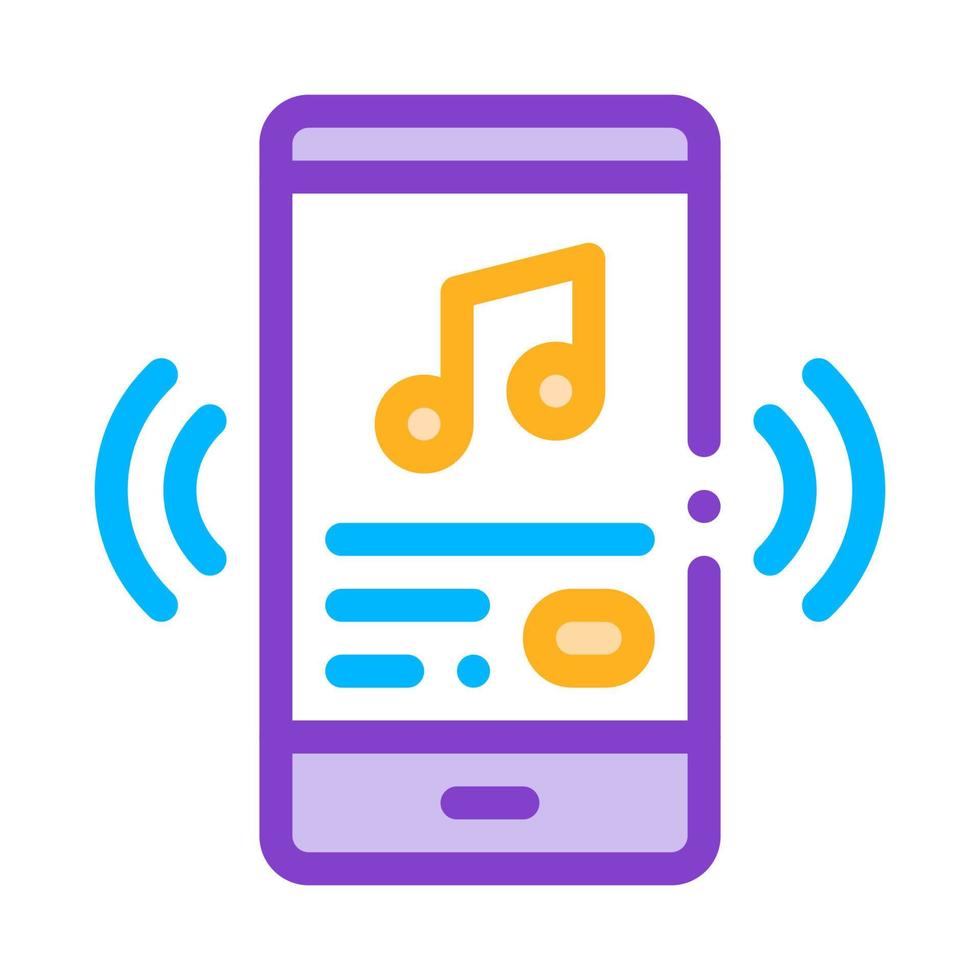 écoute de la chanson de musique dans l'icône de vecteur de smartphone
