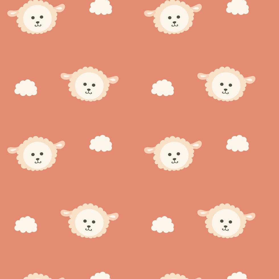 impression vectorielle de moutons de dessin animé mignon. modèle sans couture pour bébé vecteur