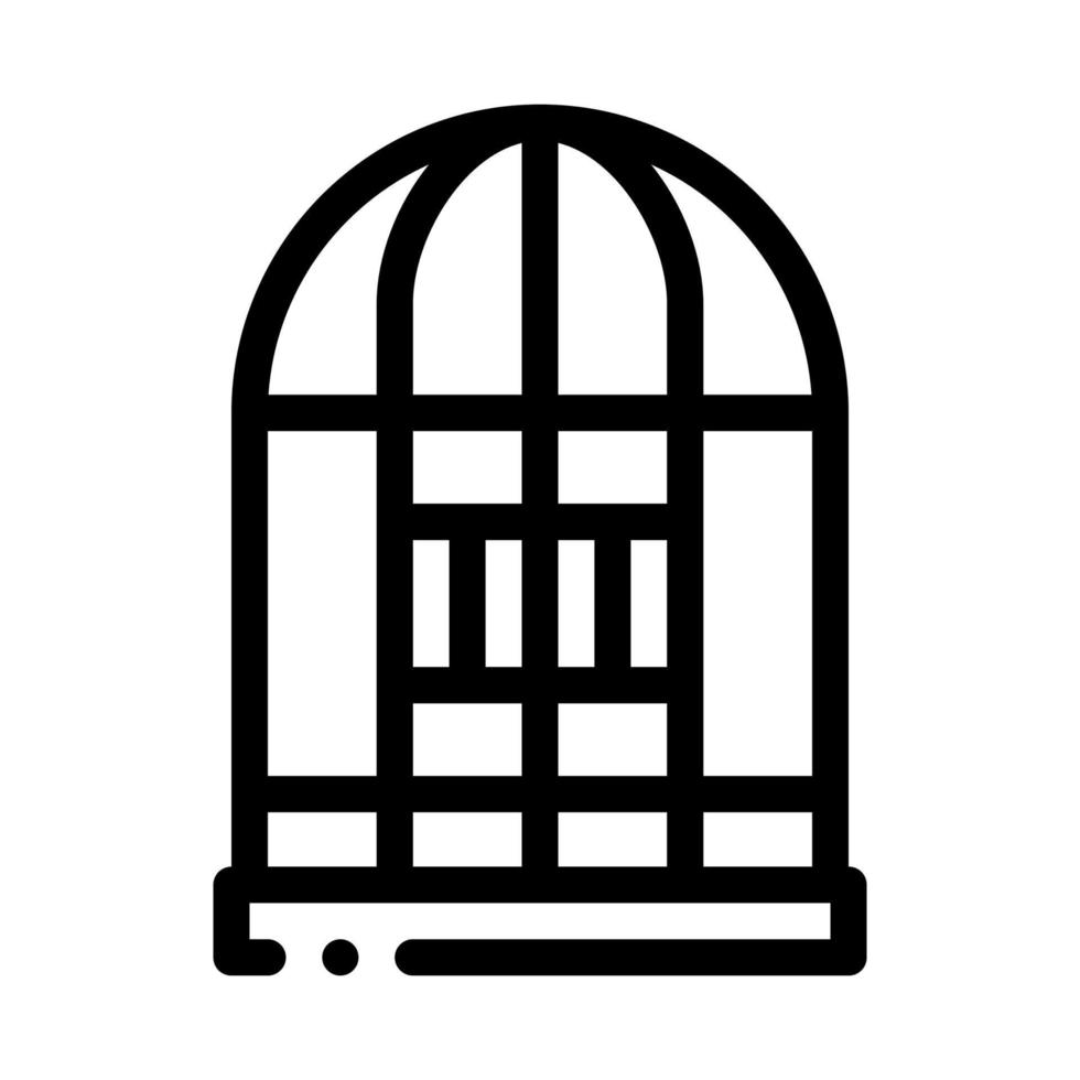 perroquet, cage, icône, vecteur, contour, illustration vecteur