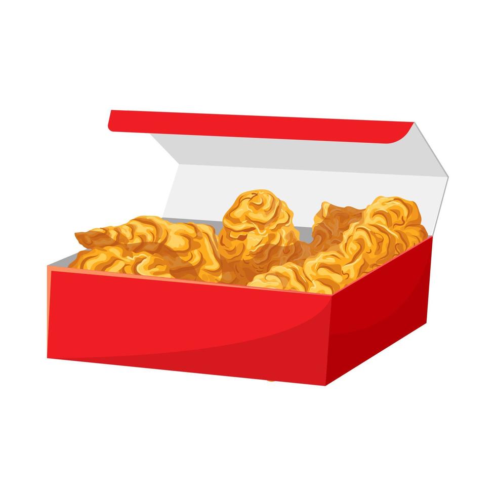 boîte illustration vectorielle de poulet frit dessin animé vecteur