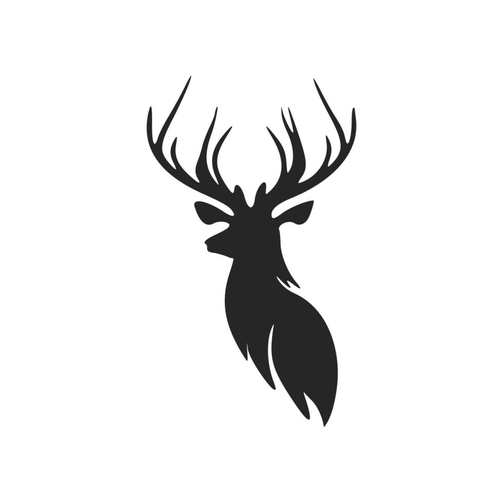 élégant logo vectoriel noir et blanc pour une marque de luxe avec un cerf.