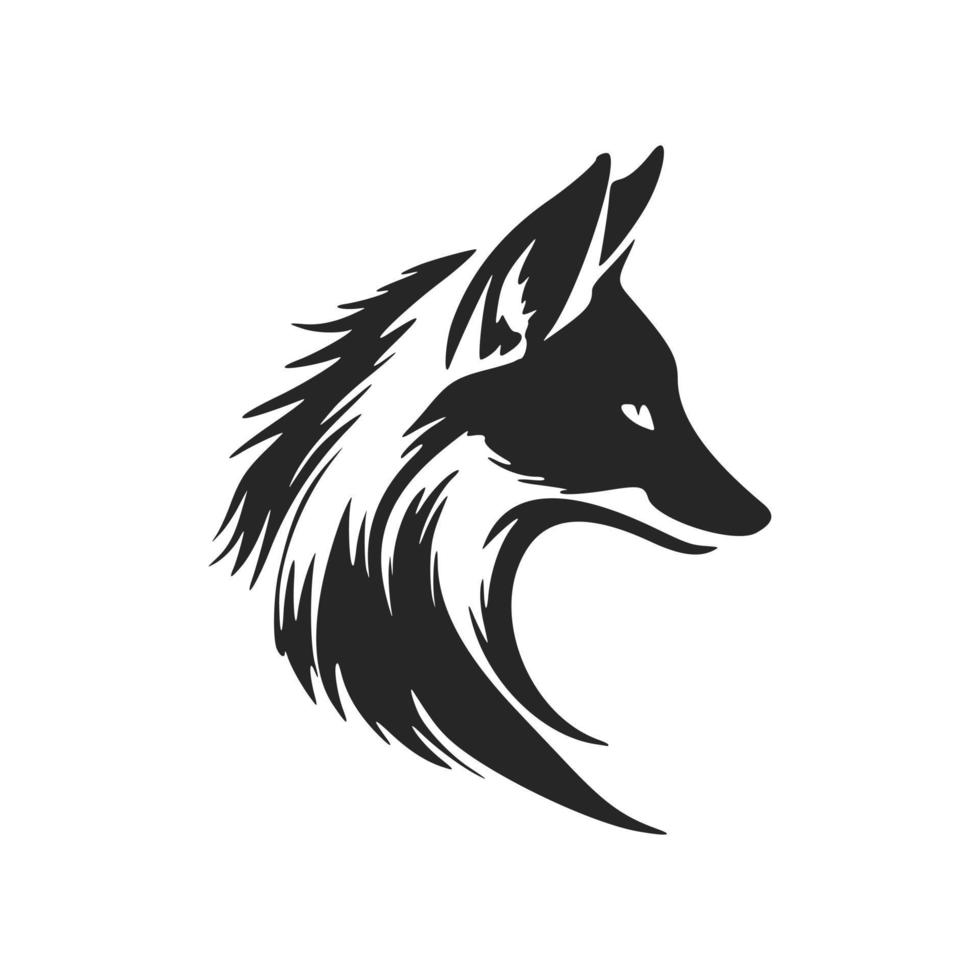 illustration vectorielle de logo de renard noir et blanc à contraste élevé. vecteur