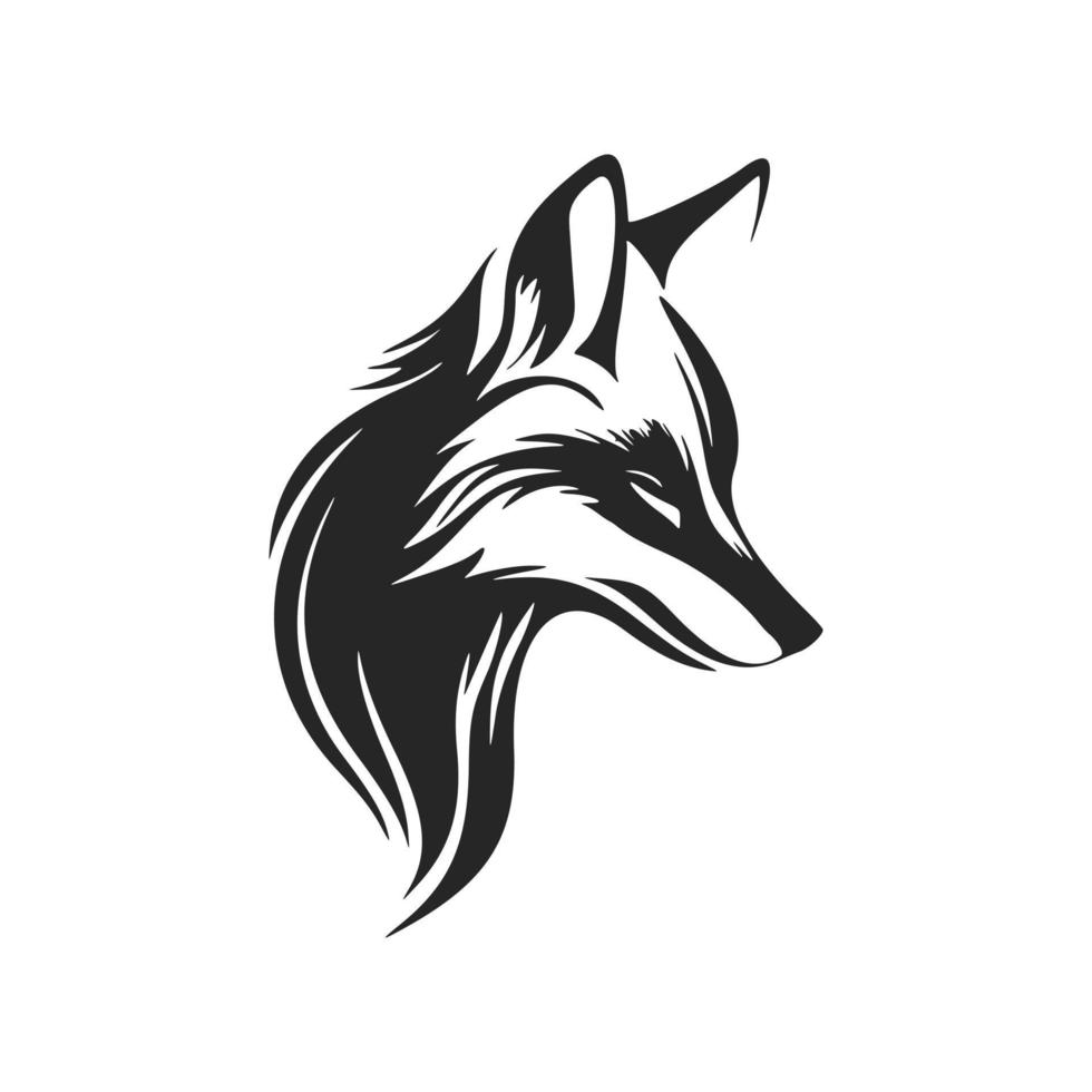 logo vectoriel noir et blanc minimaliste pour une entreprise technologique mettant en vedette un renard.