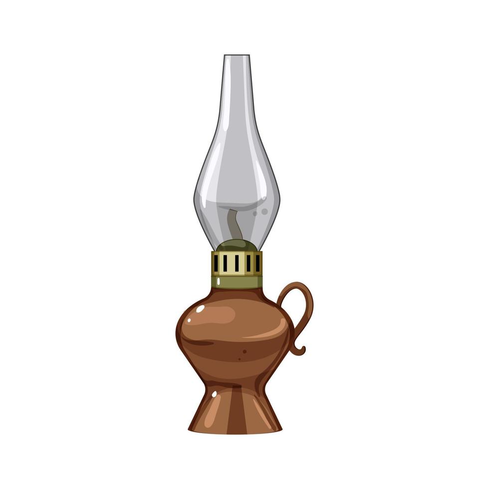illustration vectorielle de dessin animé lampe à pétrole rétro vecteur