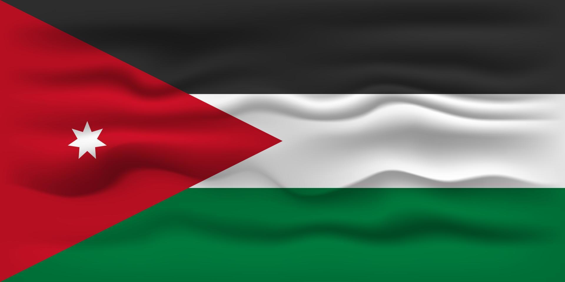 agitant le drapeau du pays jordanie. illustration vectorielle. vecteur