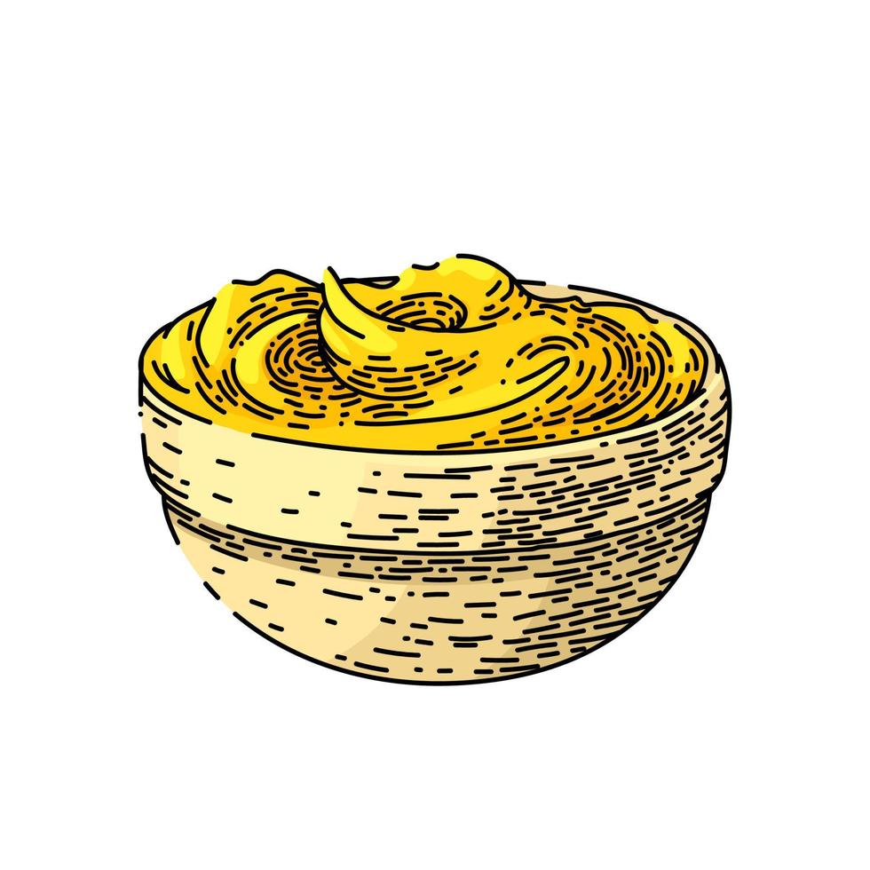bol de moutarde croquis vecteur dessiné à la main