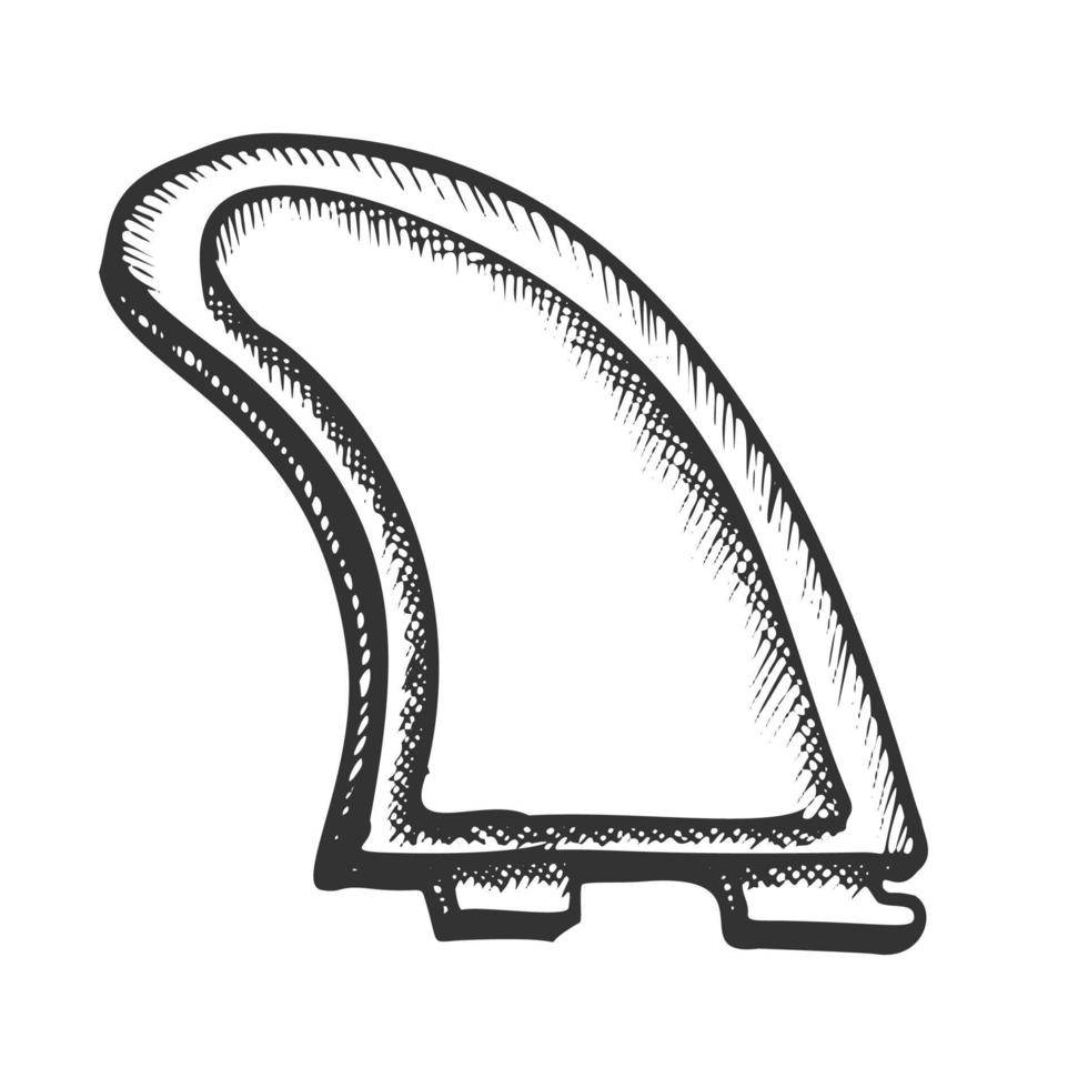 vecteur d'élément monochrome de quille simple de planche de surf