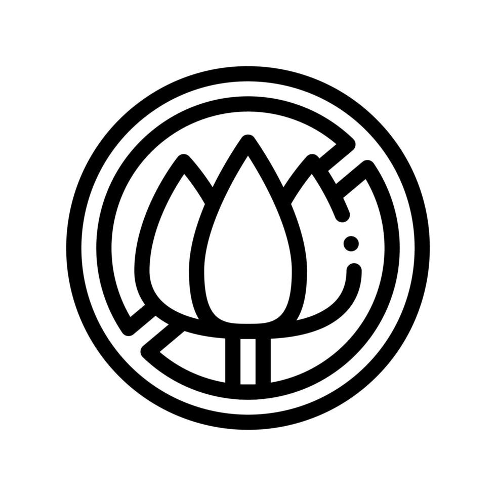 icône de ligne mince de vecteur de fleur de signe sans allergène