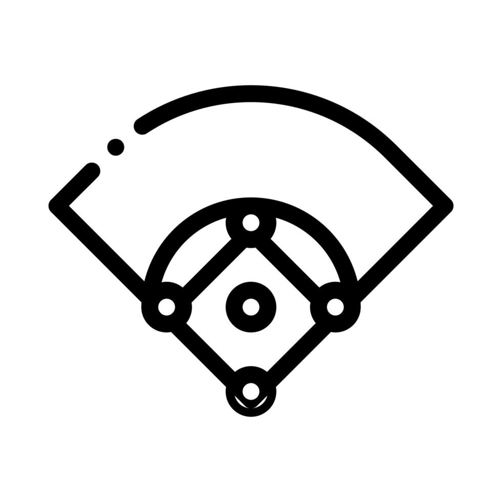 illustration de contour vectoriel icône terrain de baseball