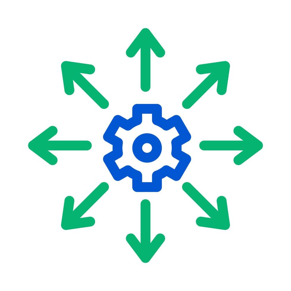 illustration vectorielle de l'icône des flèches d'engrenage vecteur