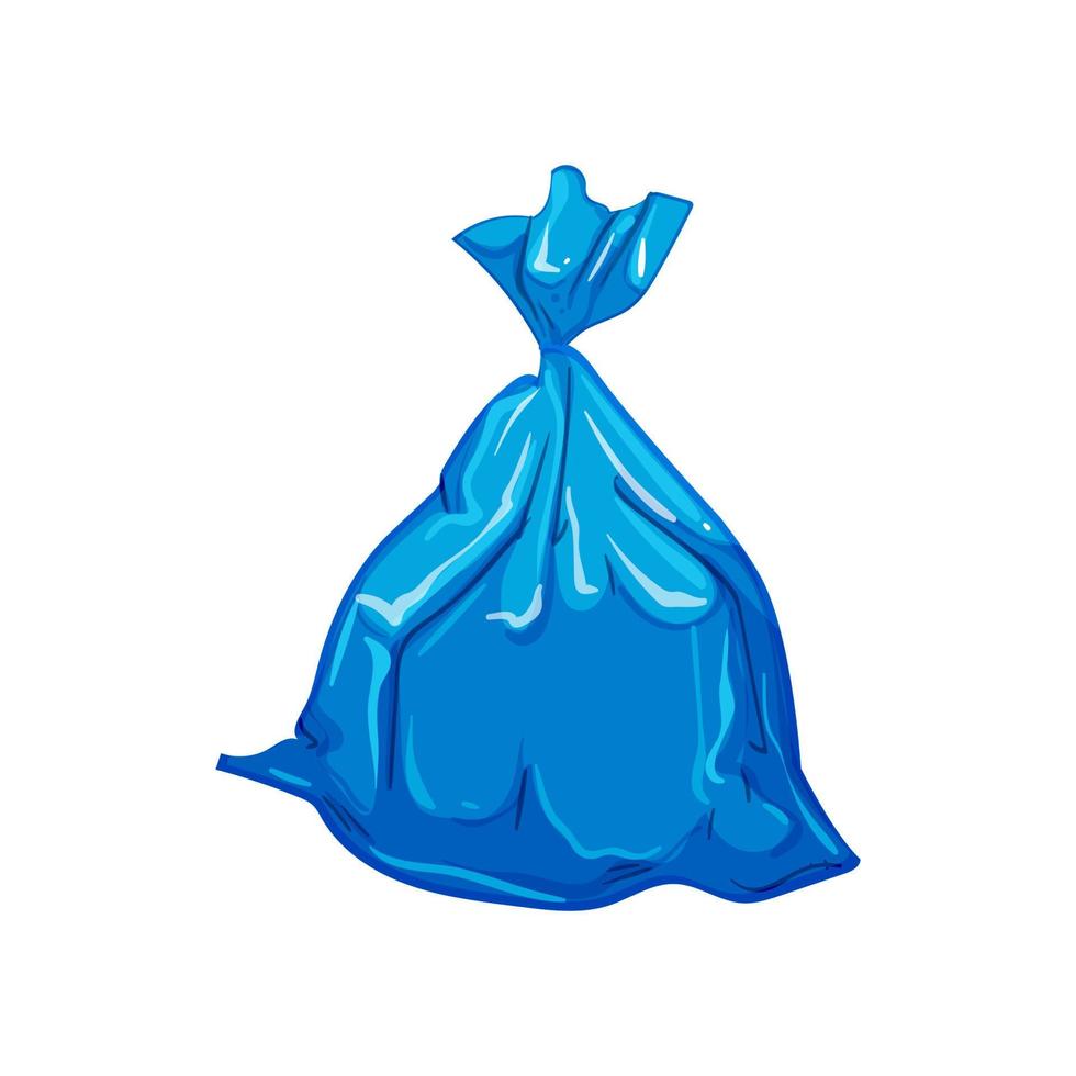 illustration vectorielle de dessin animé de sac poubelle en plastique vecteur