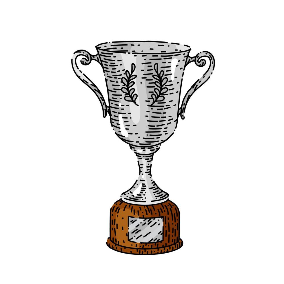 trophée argent croquis vecteur dessiné à la main