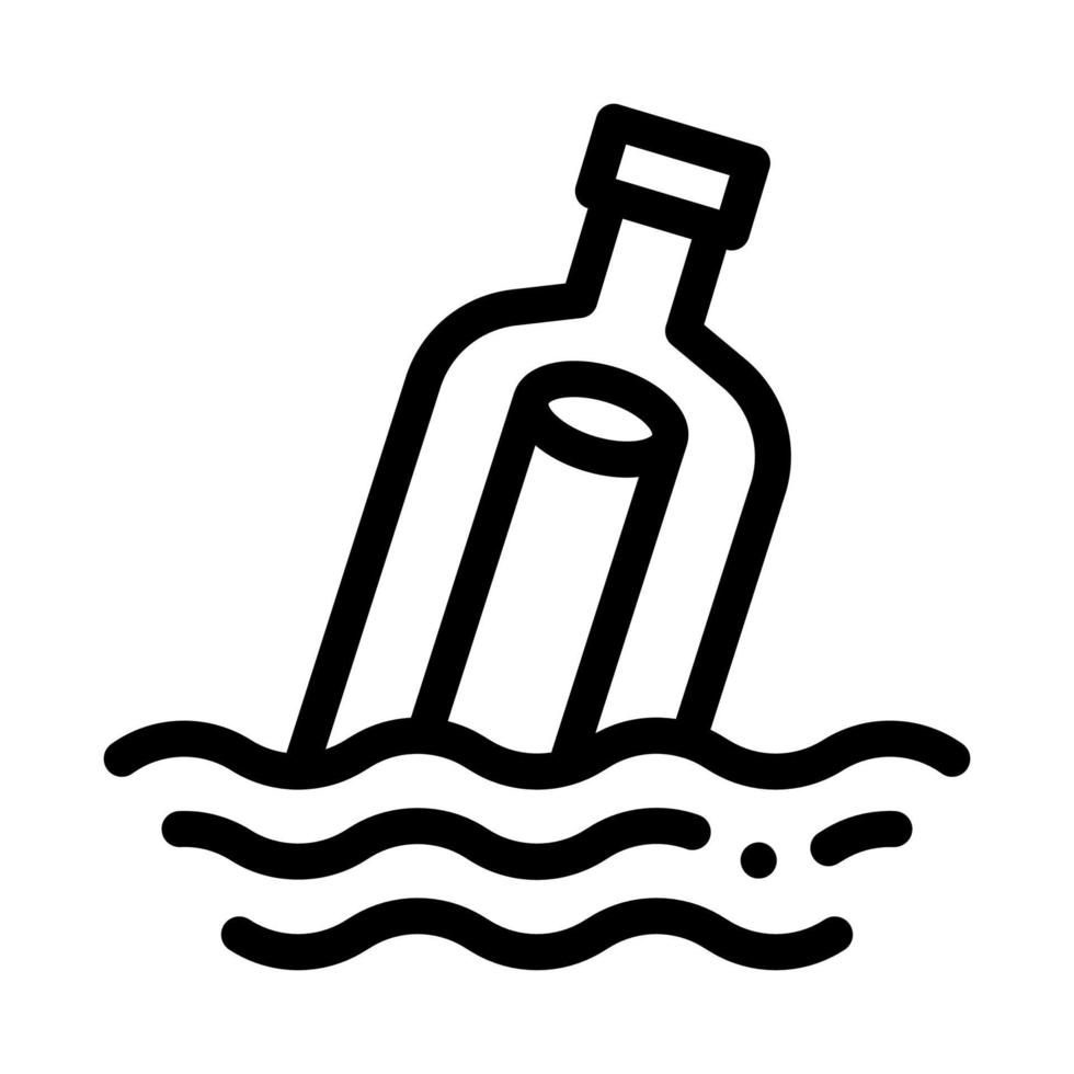 message dans l'illustration vectorielle de l'icône de la bouteille vecteur