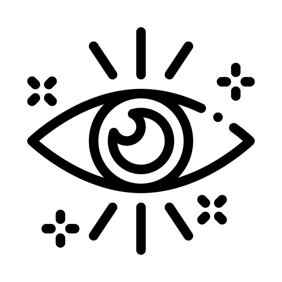 vecteur de fine ligne d'icône d'organe oculaire humain sain