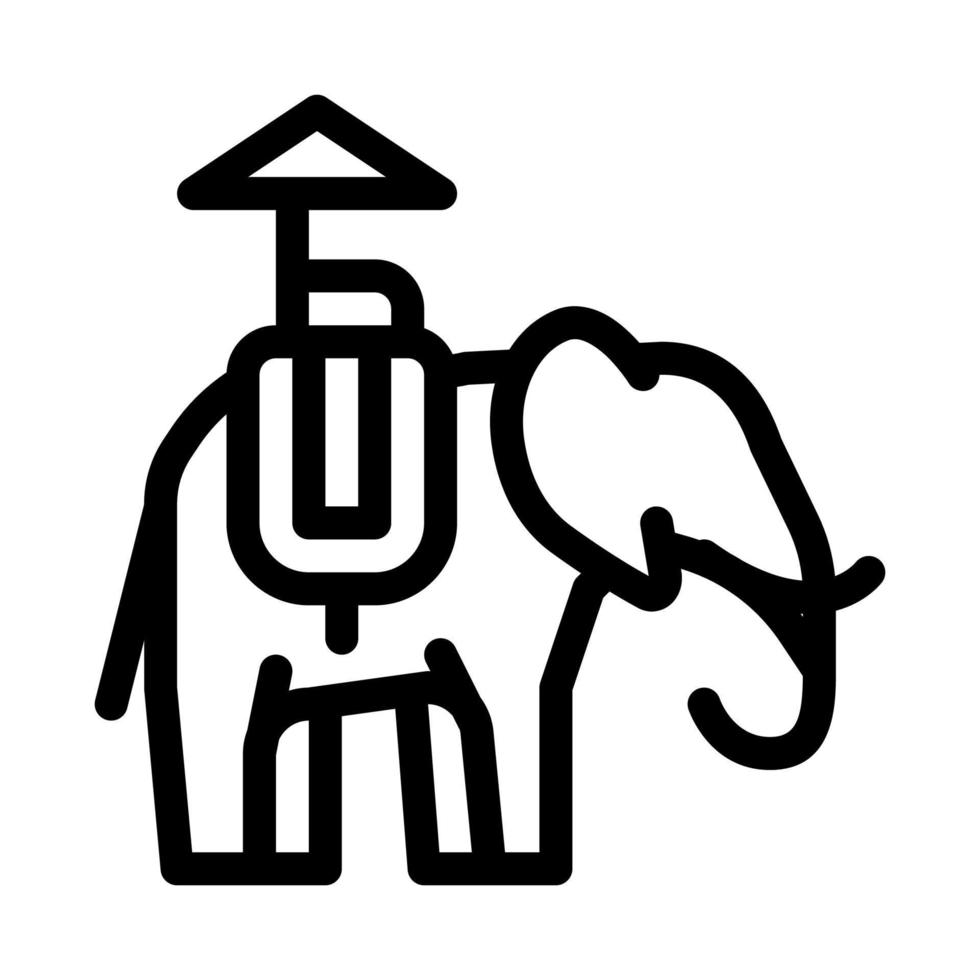 éléphant pour les excursions icône vecteur ligne mince