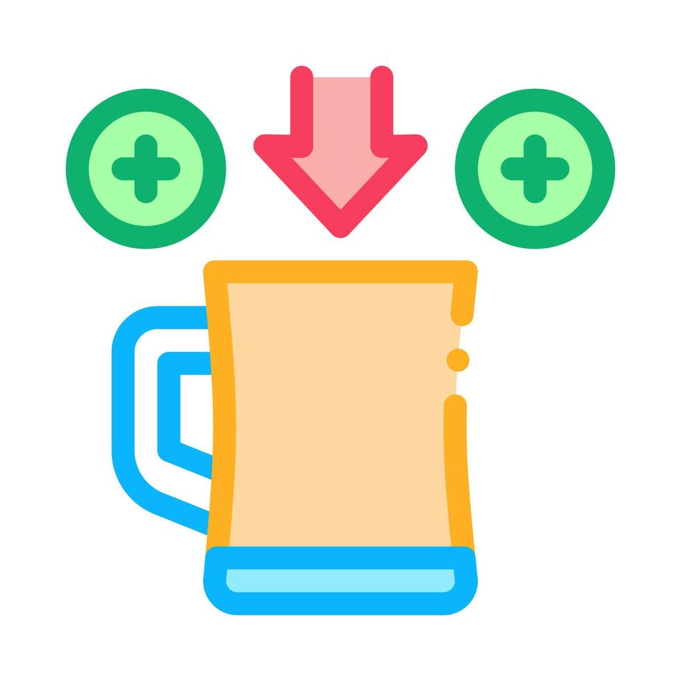 plus de bière dans l'illustration vectorielle de l'icône de la tasse vecteur