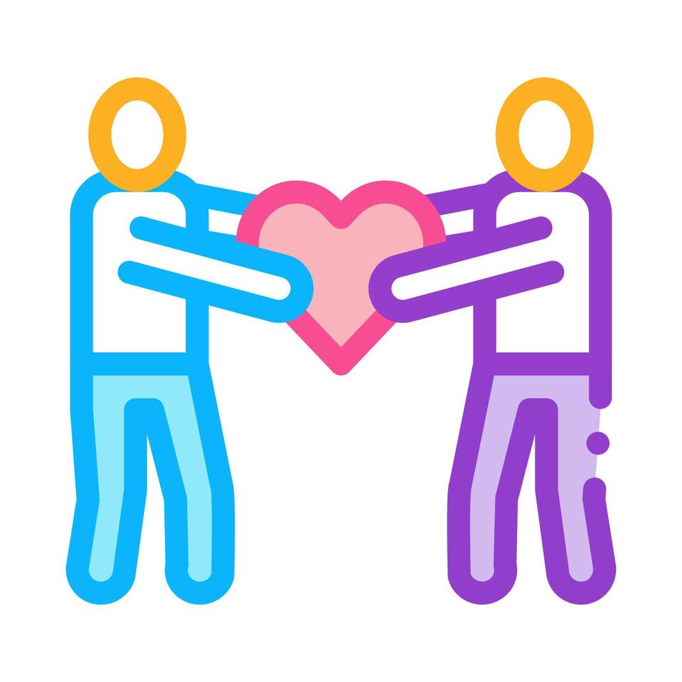 illustration vectorielle d'icône de coeur de partage humain vecteur