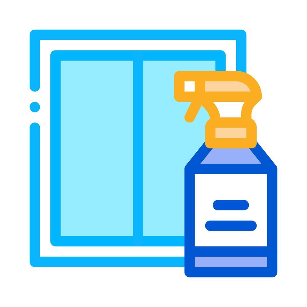 verre propre pulvérisation icône vecteur contour illustration