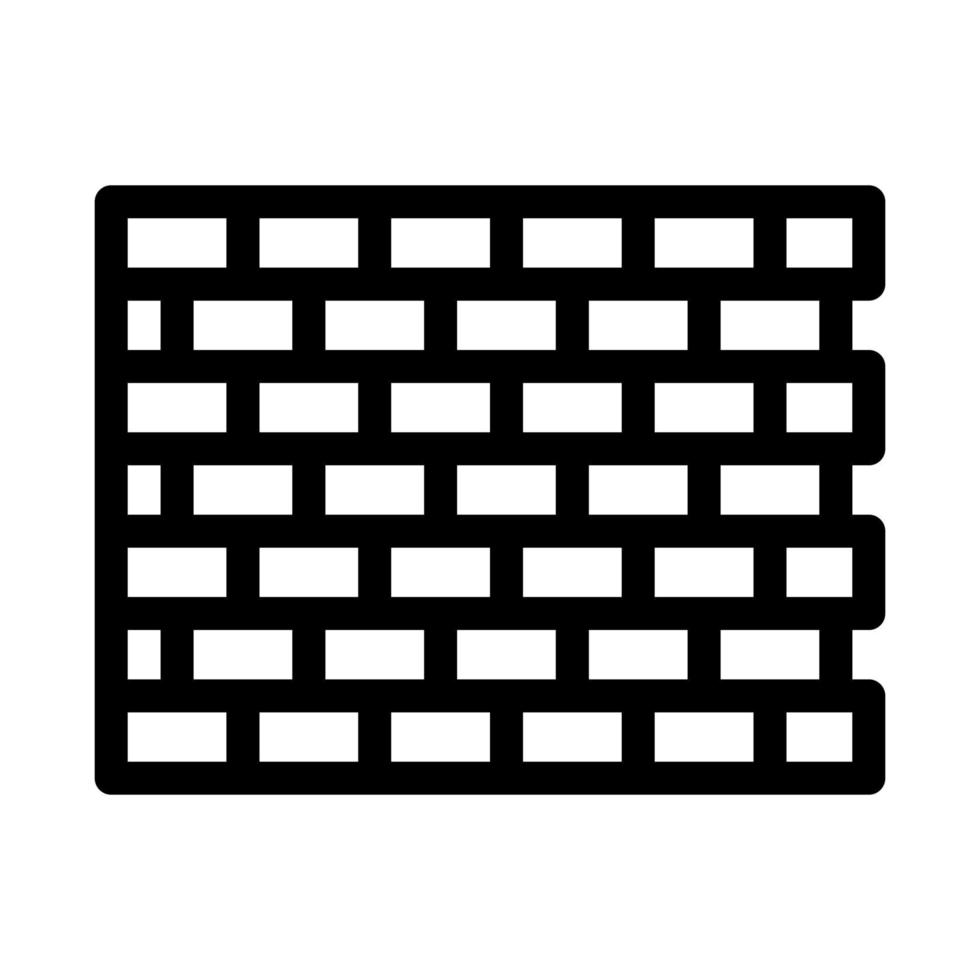 illustration de contour vectoriel icône mur de briques