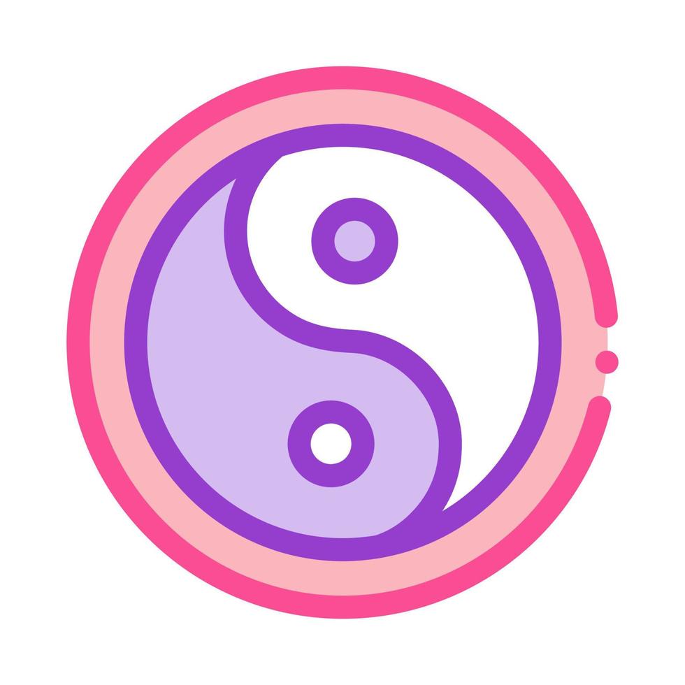 illustration de contour vectoriel icône yin yang