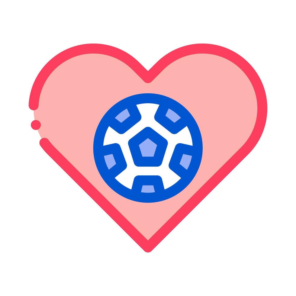 illustration de contour vectoriel icône football en coeur