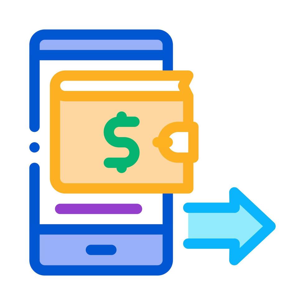 paiement par carte via l'illustration du contour vectoriel de l'icône du smartphone