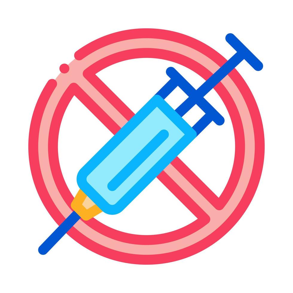 illustration vectorielle de l'icône d'interdiction d'injection vecteur