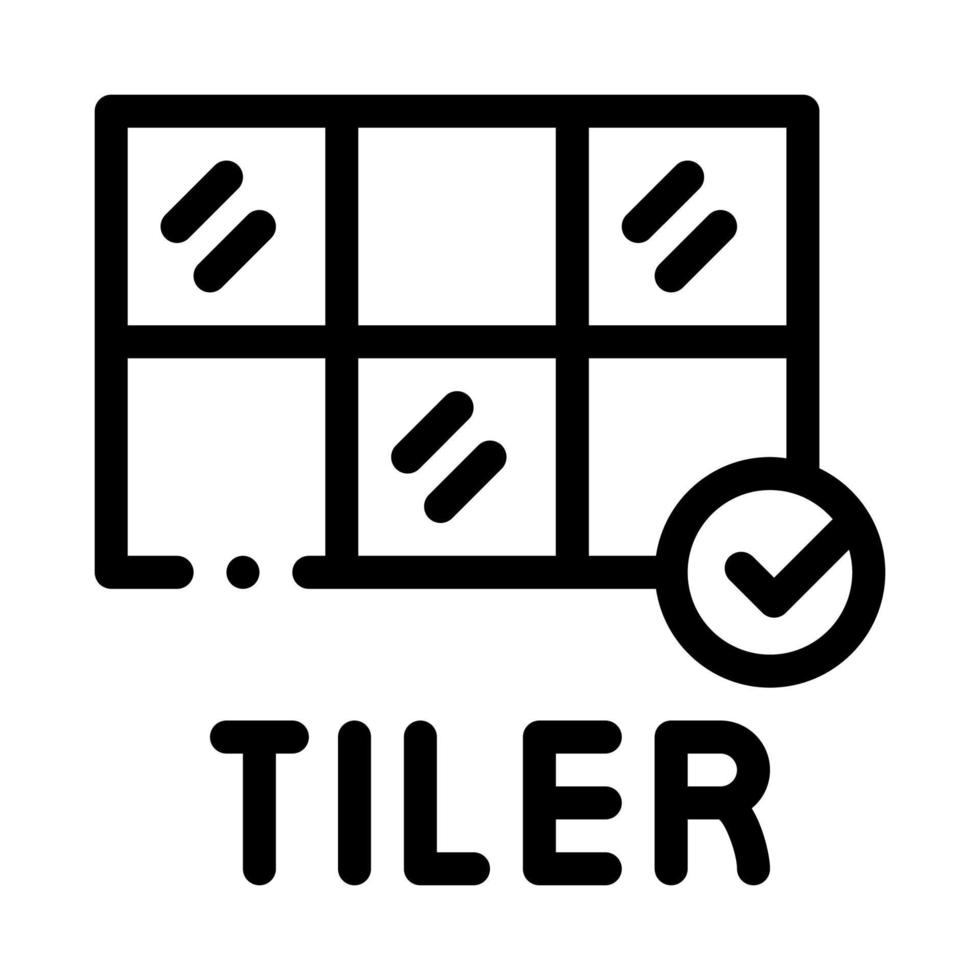 pose de tuiles icône illustration de contour vectoriel