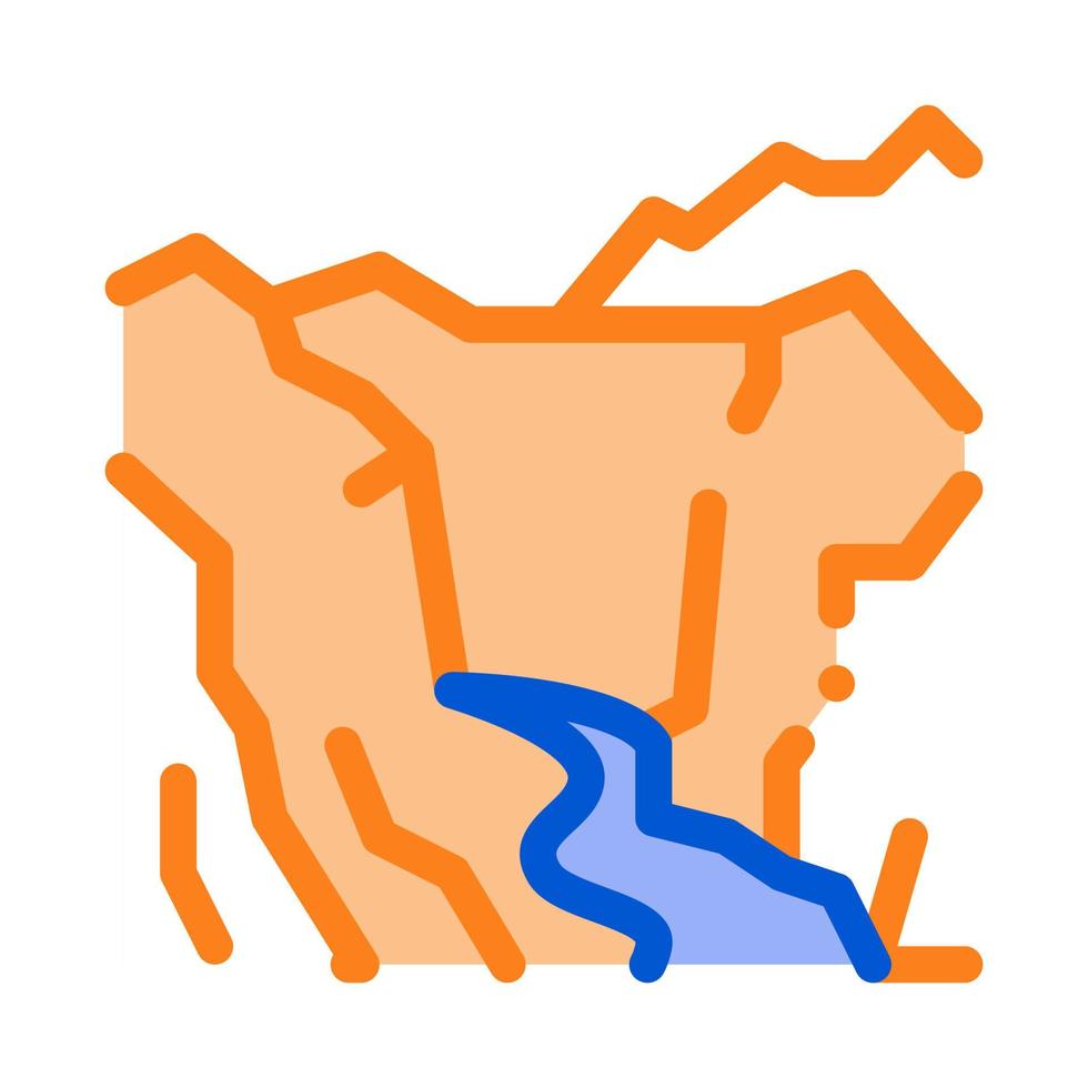 illustration de contour vectoriel icône paysage de montagne