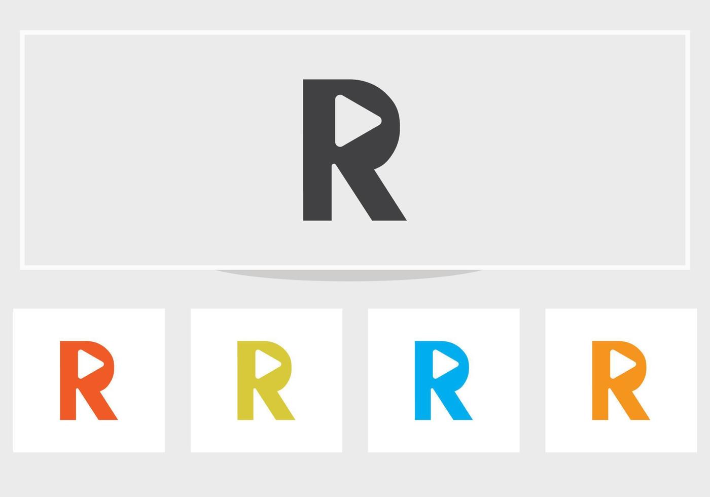 lettre r jouer modèle vectoriel de conception de logo