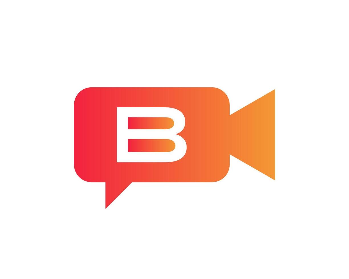 logo du podcast. création de logo de médias lettre b vecteur