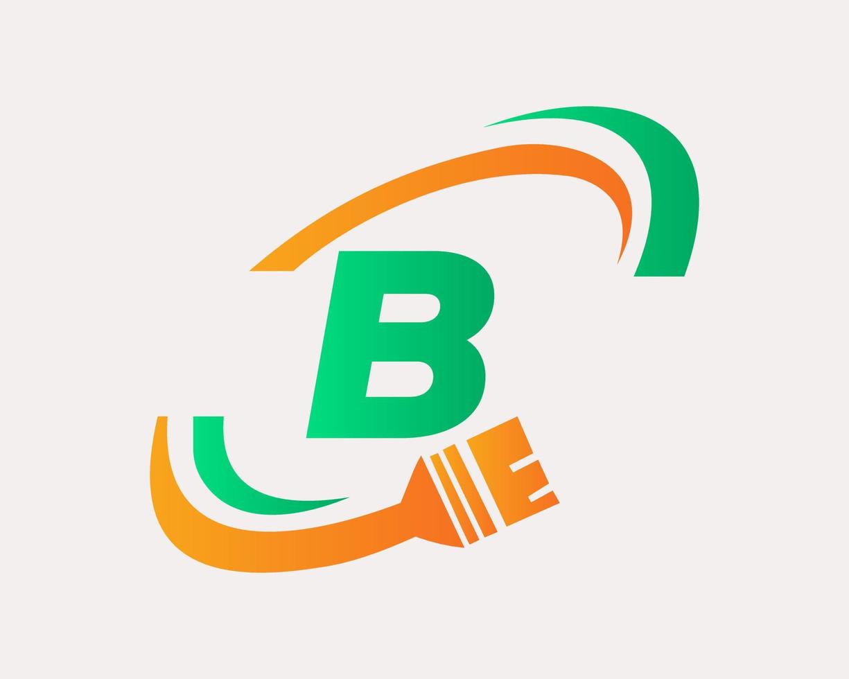 création de logo de peinture de maison lettre b vecteur