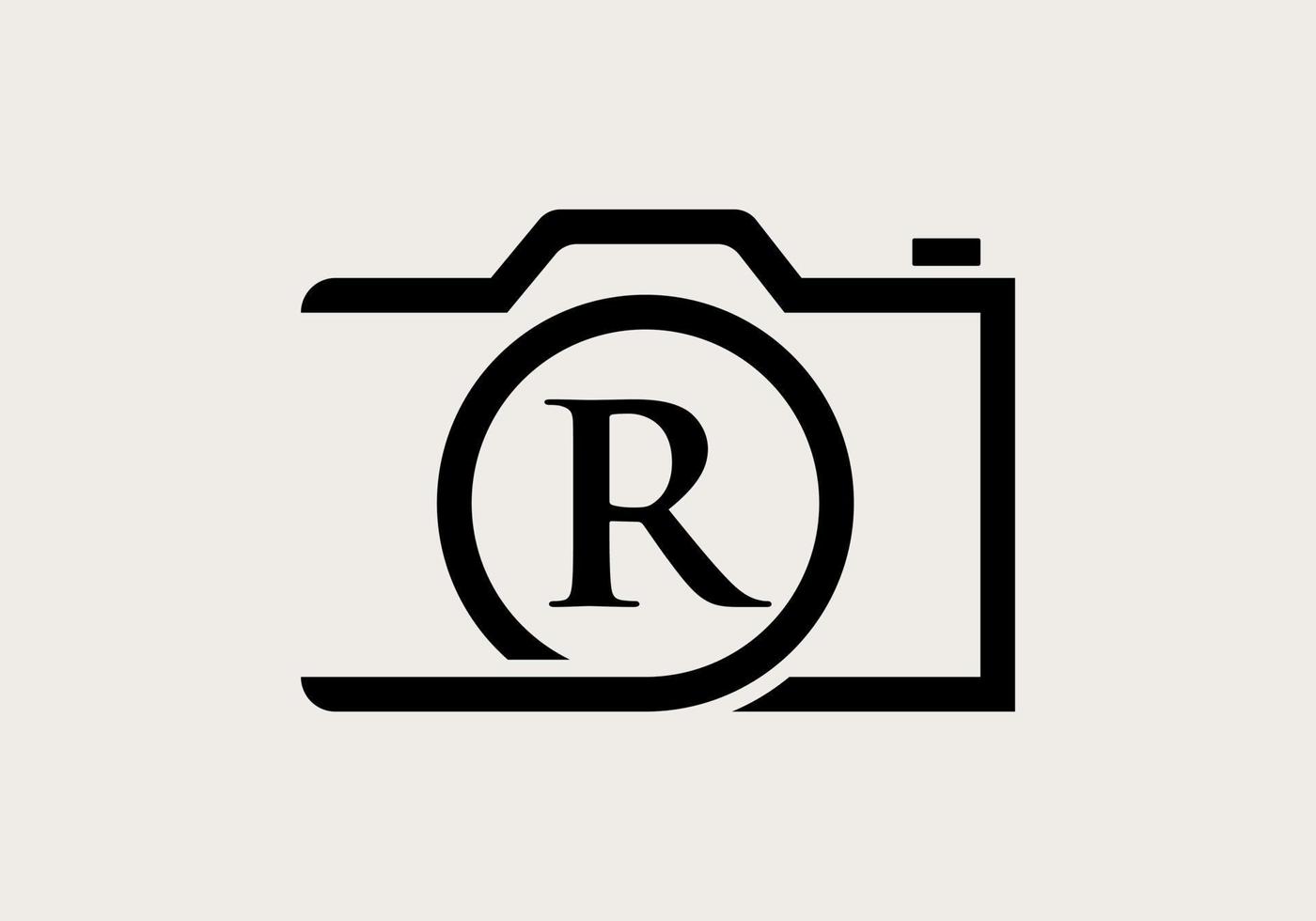 création de logo de photographie lettre r. modèle de photographie d'inspiration de conception de logo d'appareil photo vecteur