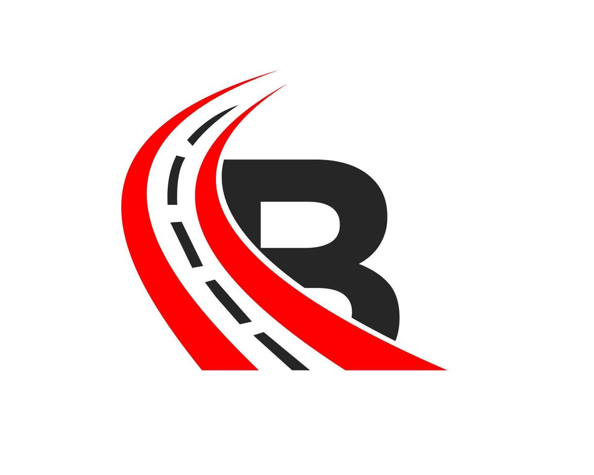 logo de transport avec concept de lettre b. modèle de conception de logo de route vecteur