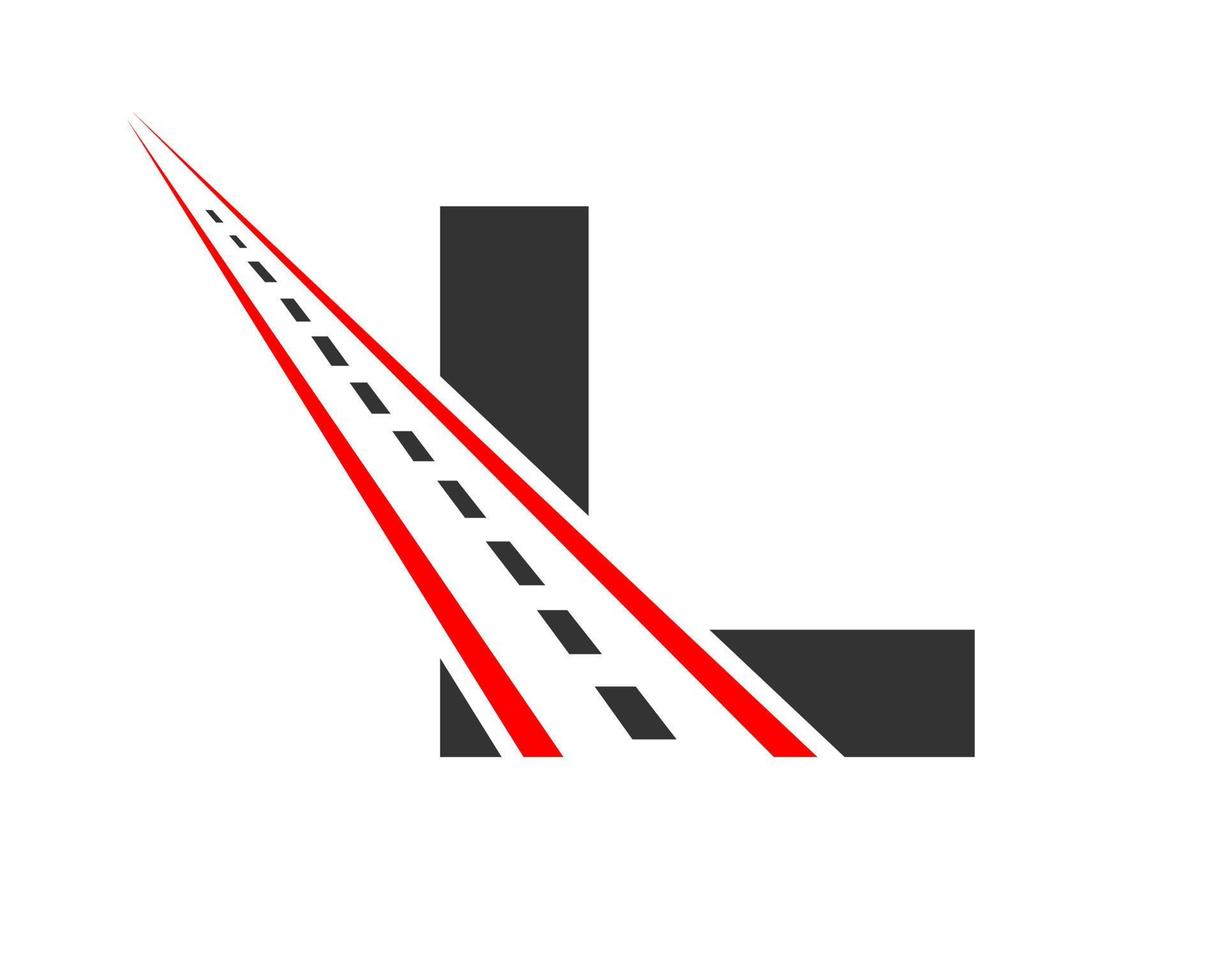 logo de transport avec le concept de lettre l. modèle de conception de logo de route vecteur