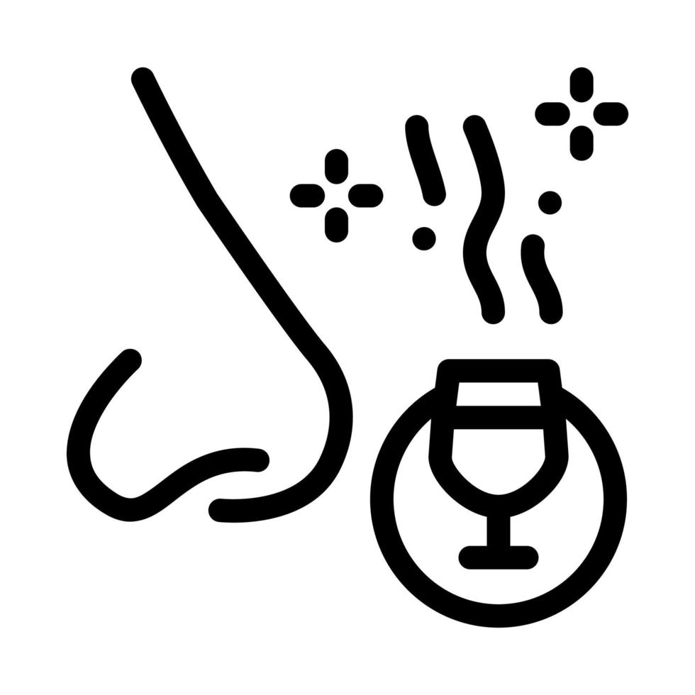 illustration de contour vectoriel d'icône de test de vin odorant