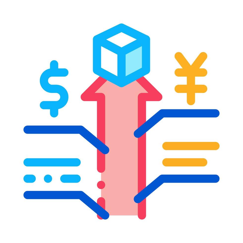 augmenter les ventes et les taux de change icône illustration vectorielle vecteur